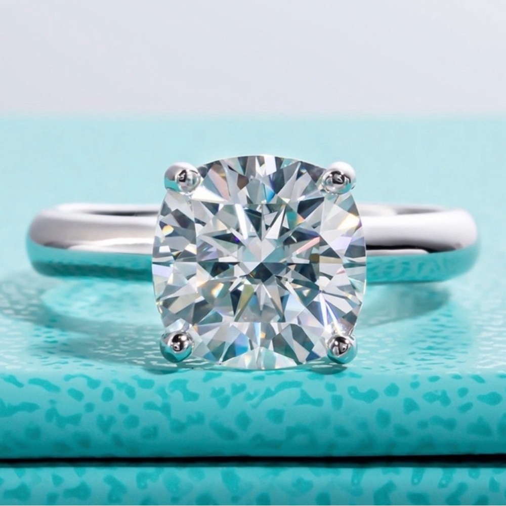 🔥2CT Brilliant Cut Square Diamond Wedding Women Ring Size 6